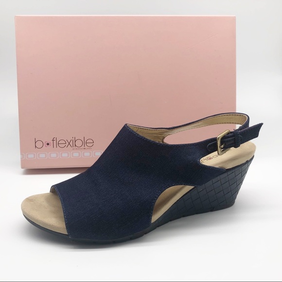 Bandolino Shoes - Bandolino Navy wedge sandals size 8.5 M